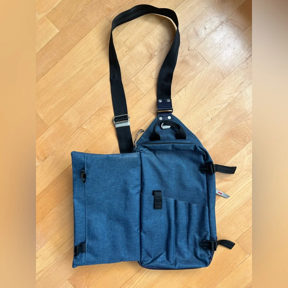 🥸Japanese Navy Sling Crossbody Messenger Slim Tech Bag Moustache Harvest Label
